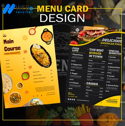 Restaurant digital menu board Indiana menu printing services online food menu design 2026